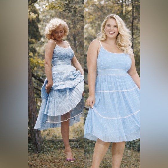Torrid x Marilyn Monroe Iconic Blue & White Polkadot Pin Up Sundress, 1x, NWT! - Picture 12 of 16